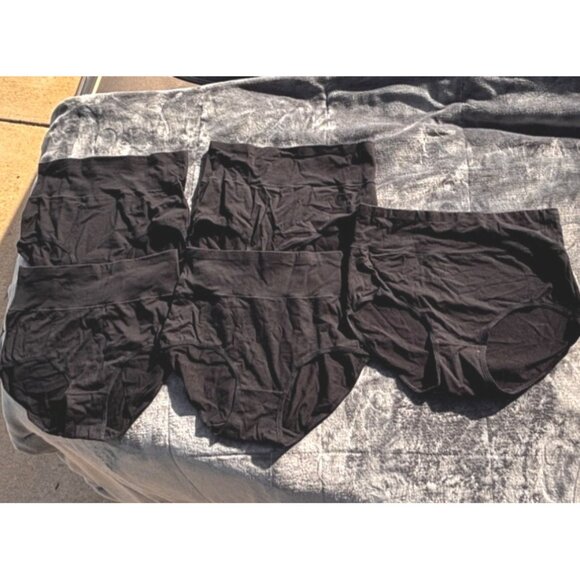 6-Pack High-Waisted Black Womens Briefs Medium Size Cotton & Spandex Blend Comfo - Picture 3 of 5